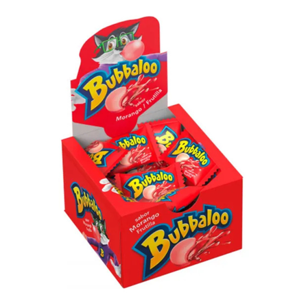 Bubbaloo Chiclé Sabor Morango Caixa 60un 300g