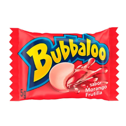 Bubbaloo Chiclé Sabor Morango Caixa 60un 300g